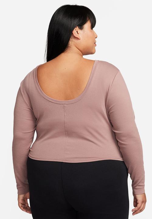 Nike - Nike Plus Chill Rib Top - smokey mauve & black