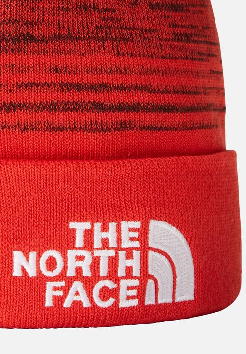 The North Face - Dock Worker Recycled Beanie - Tnf Black-Fiery Red