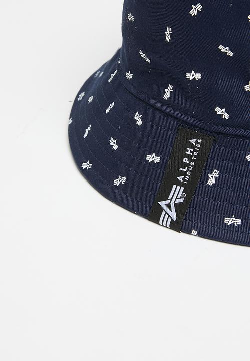 Alpha Industries - Ai aop bucket hat - navy 