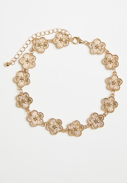 Superbalist - Callie flower necklace - gold