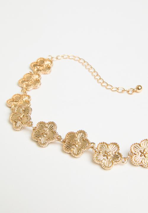 Superbalist - Callie flower necklace - gold