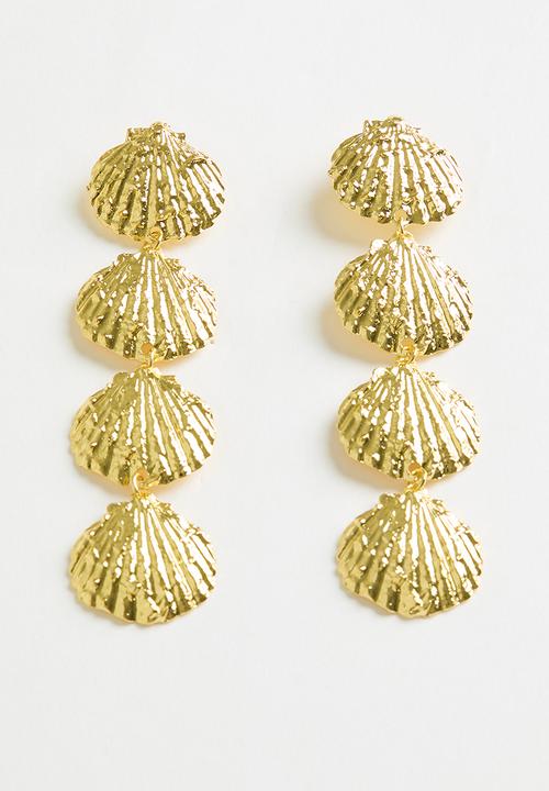 Superbalist - Shell statement earrings - gold