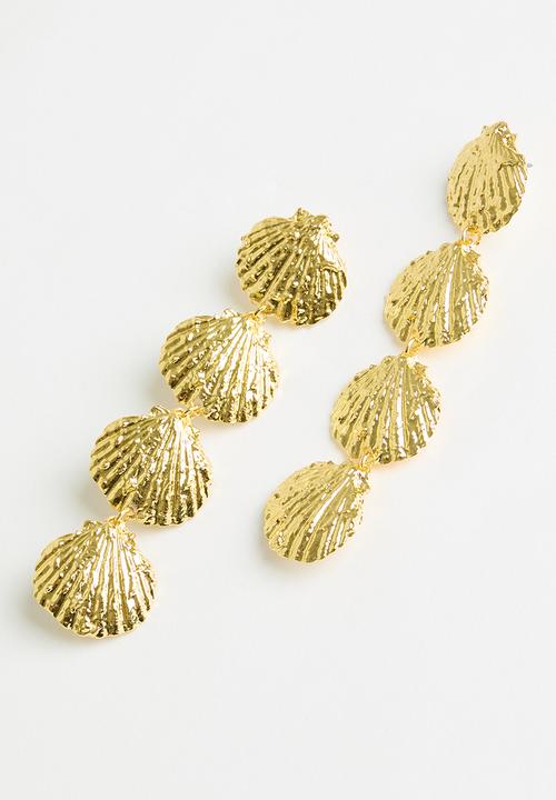 Superbalist - Shell statement earrings - gold