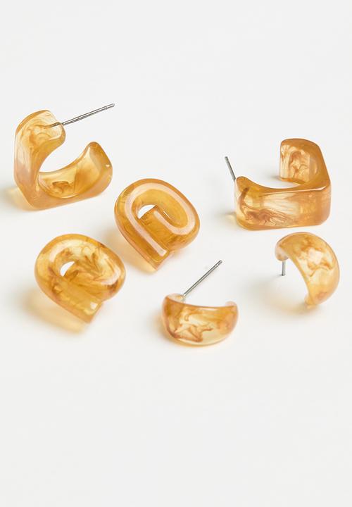 Superbalist - Rae earring pack - brown