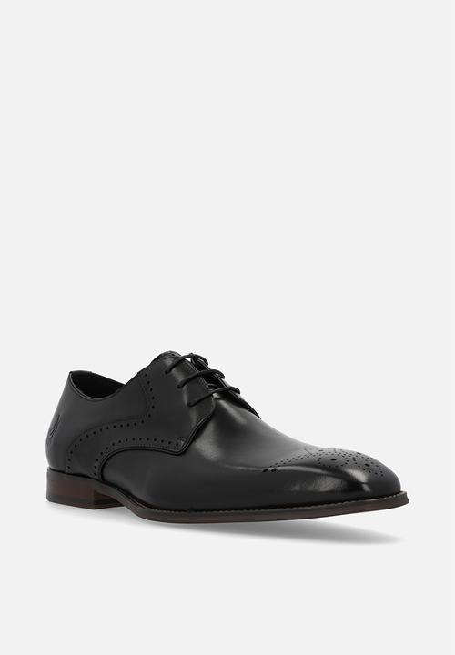 POLO - Perforated gibson lace up - black