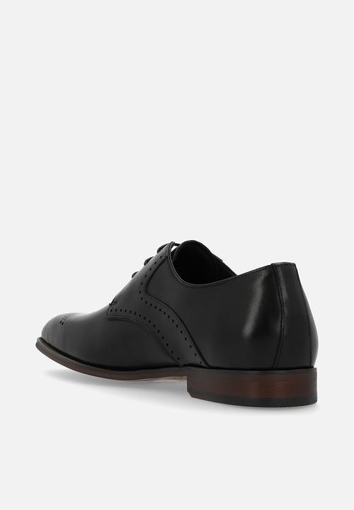 POLO - Perforated gibson lace up - black