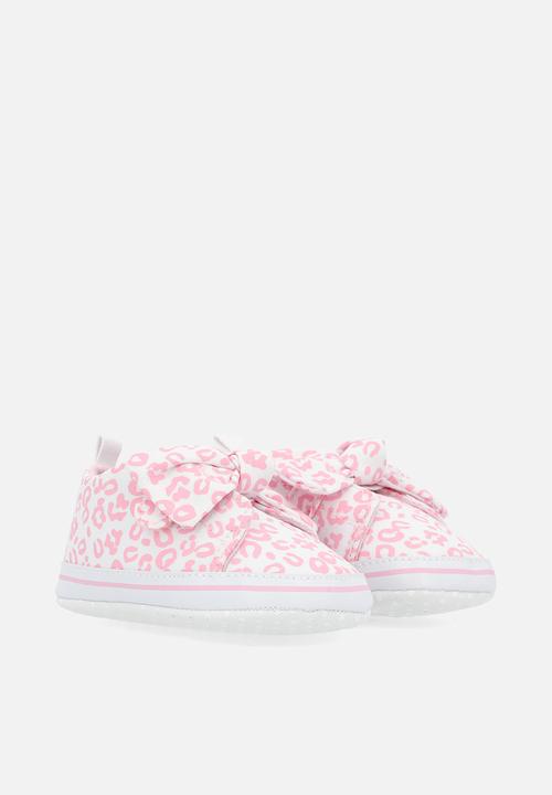 Pop Candy - Bowknot slip on sneakers - pink & white
