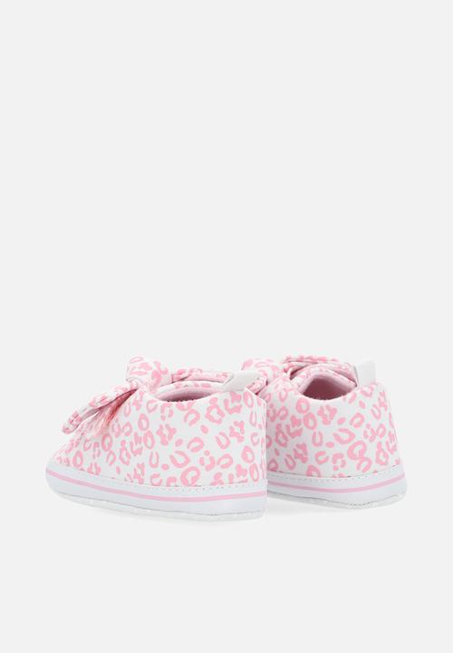 Pop Candy - Bowknot slip on sneakers - pink & white