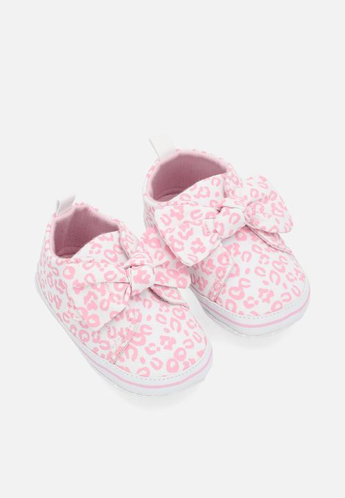 Pop Candy - Bowknot slip on sneakers - pink & white