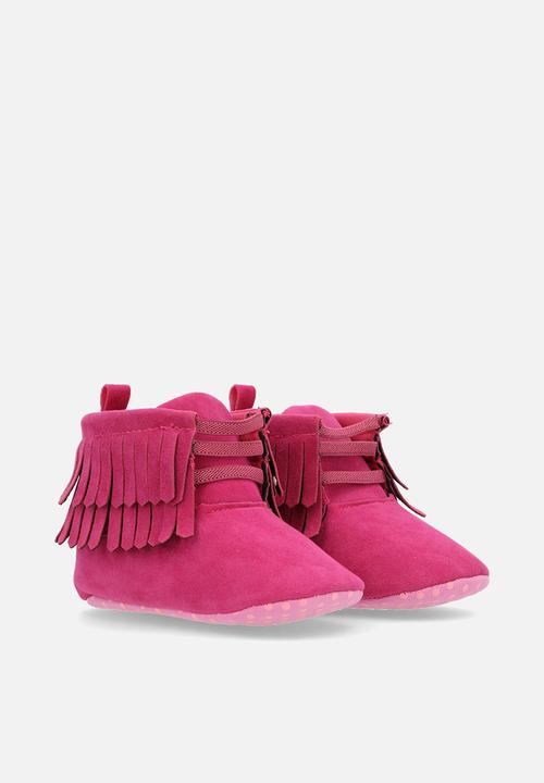 Pop Candy - Fringe booties - dark pink