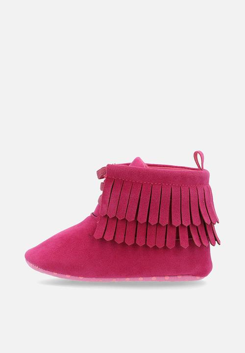 Pop Candy - Fringe booties - dark pink