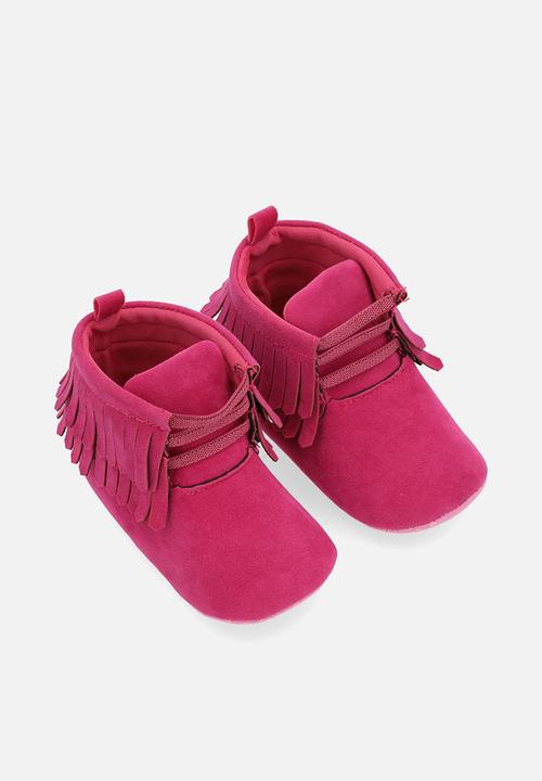 Pop Candy - Fringe booties - dark pink