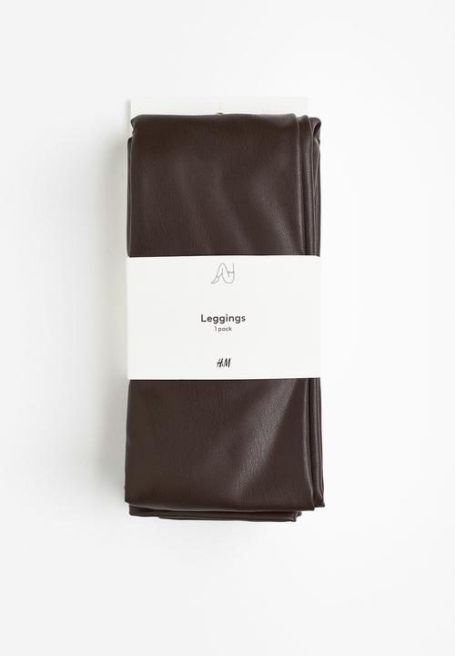 H&M - Coated leggings - dark brown