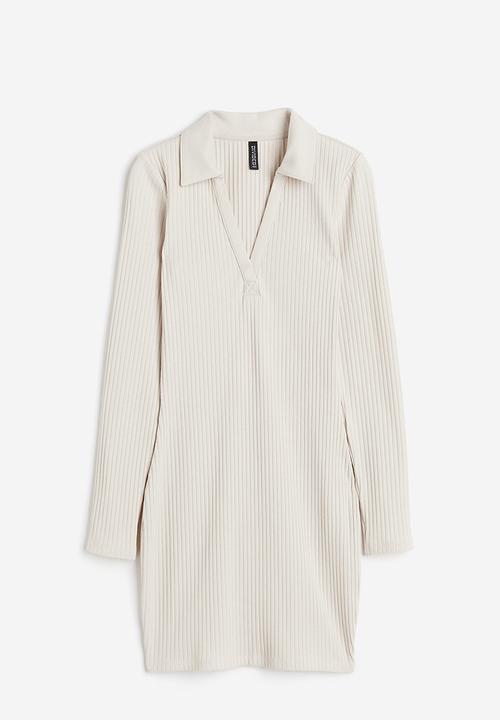 H&M - Collared bodycon dress - beige