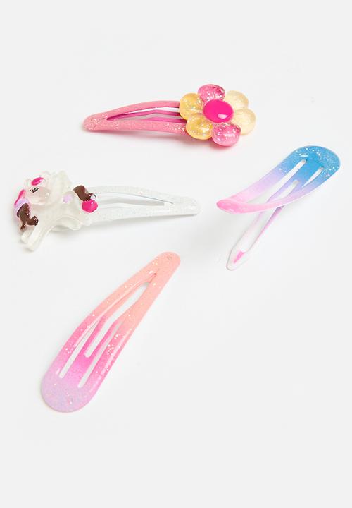 Cotton On - Kids snap clip pack - unicorns/flowers/ombre