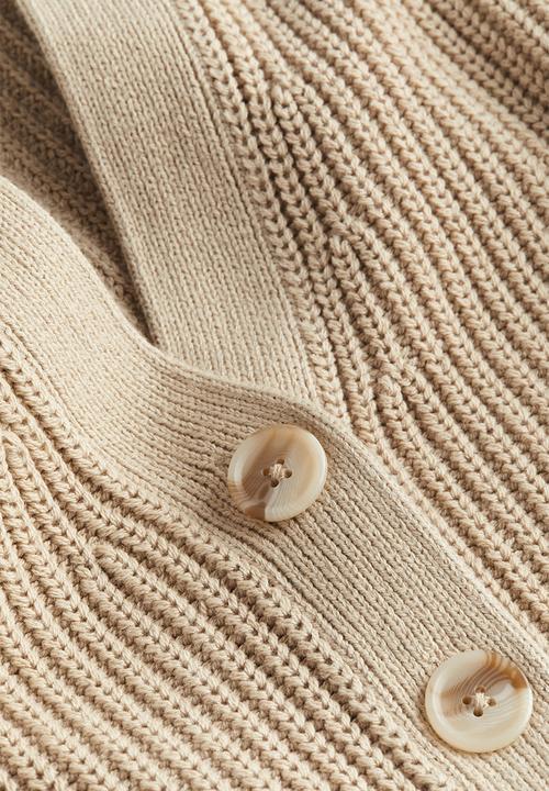 H&M - Rib-knit cardigan - beige