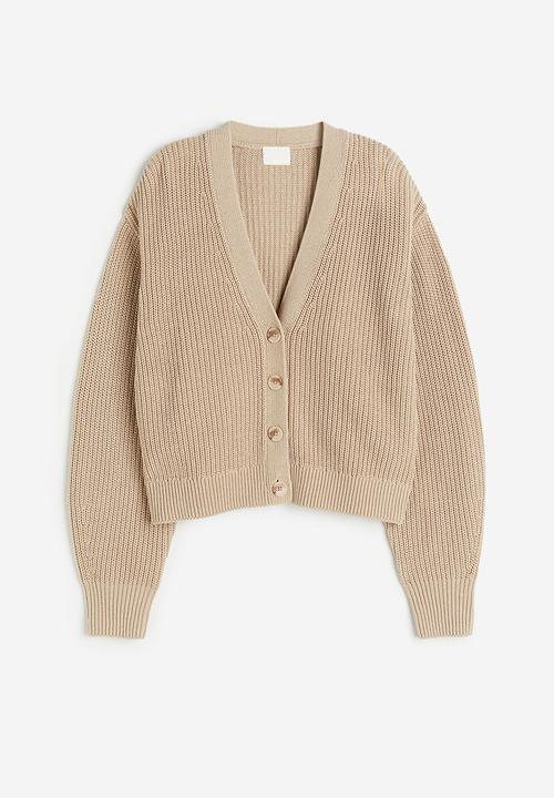 H&M - Rib-knit cardigan - beige