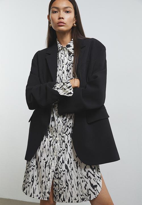 H&M - Lyocell-blend shirt dress - white patterned 