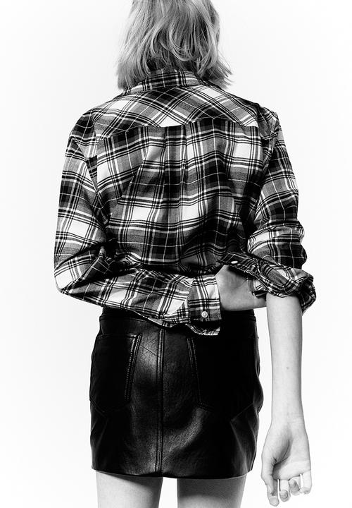 H&M - Cotton flannel shirt - black checked