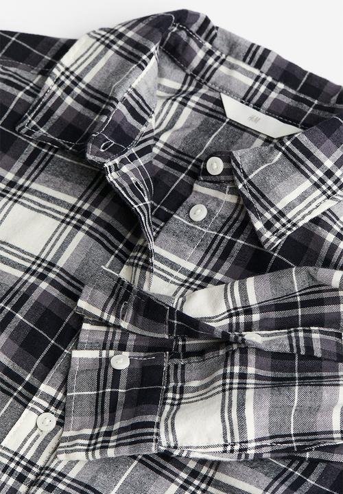 H&M - Cotton flannel shirt - black checked