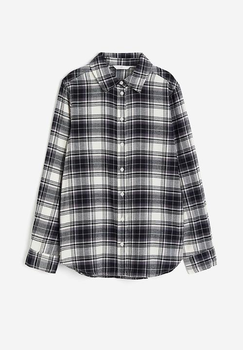 H&M - Cotton flannel shirt - black checked