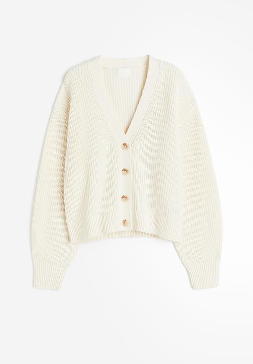 H&M - Rib-knit cardigan - cream