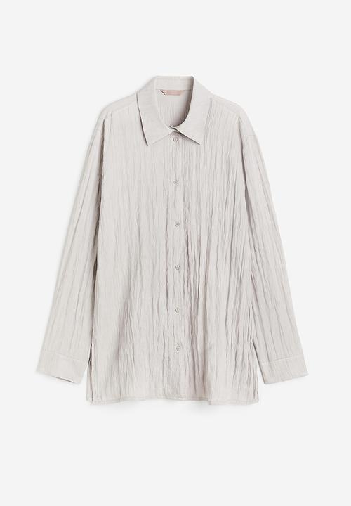 H&M - Crinkled shirt - light greige 