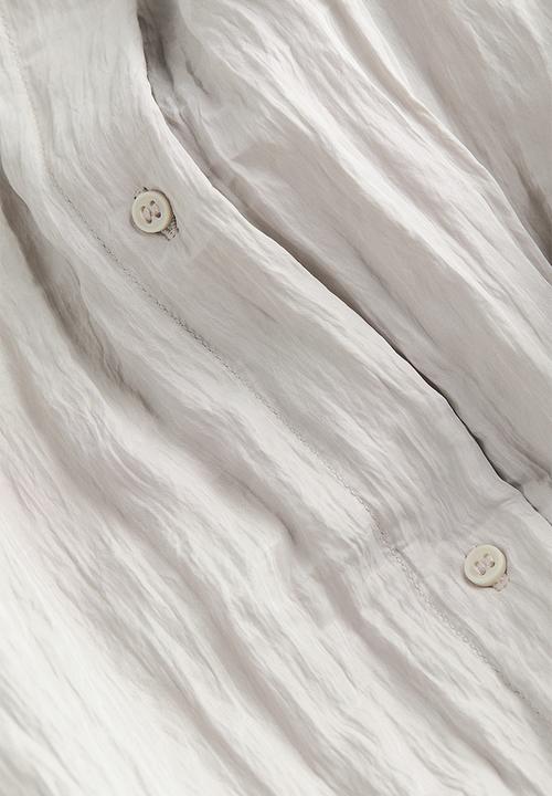H&M - Crinkled shirt - light greige 