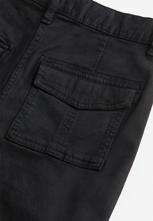 H&M - Twill cargo trousers - black