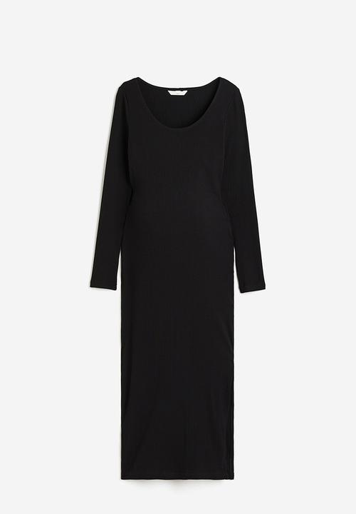 H&M - Mama ribbed bodycon dress - black