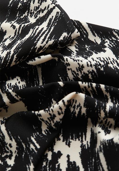 H&M - Gathered bodycon dress - Black Patterned