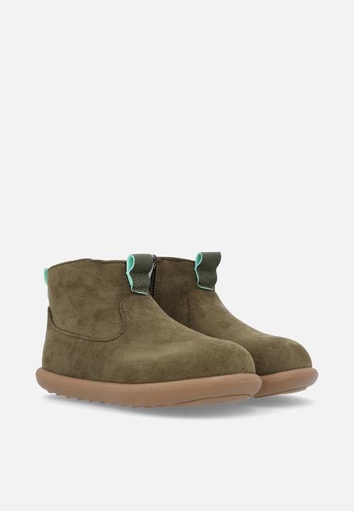 Pop Candy - Faux suede ankle boots - olive green