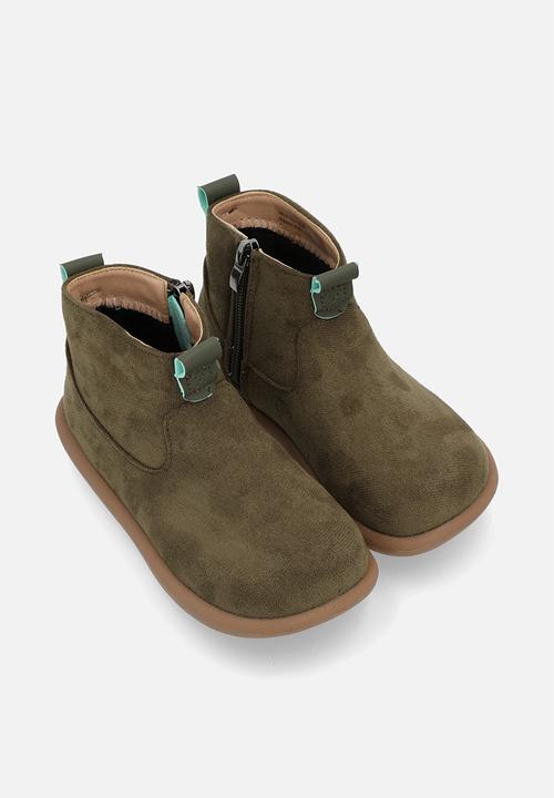 Pop Candy - Faux suede ankle boots - olive green