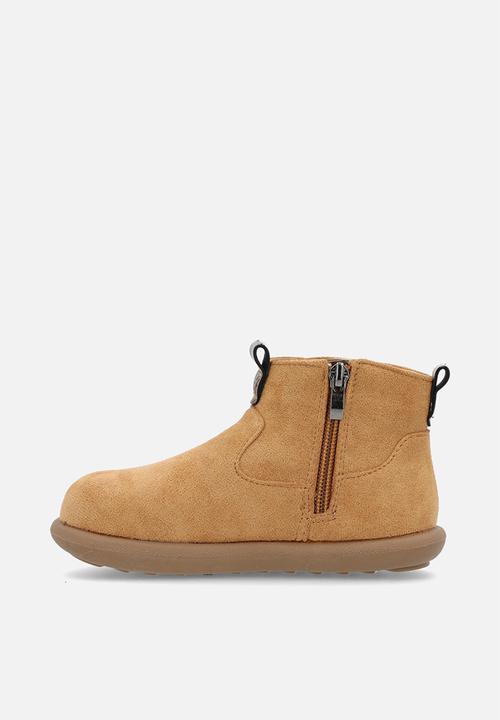Pop Candy - Faux suede ankle boots -beige