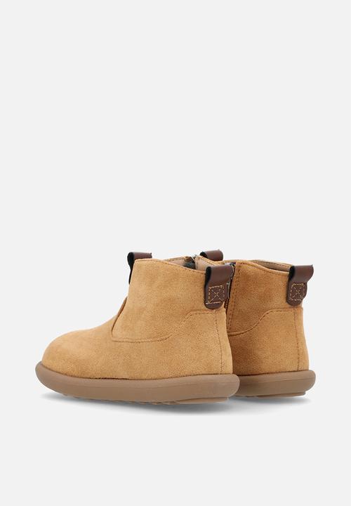 Pop Candy - Faux suede ankle boots -beige