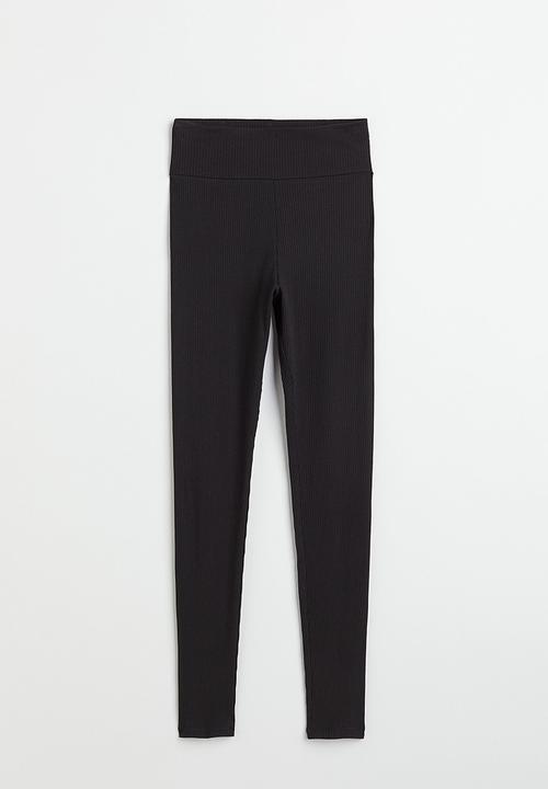 H&M - High-waisted leggings - black