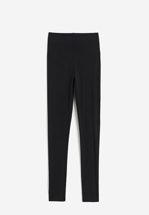 H&M - Ribbed leggings - black