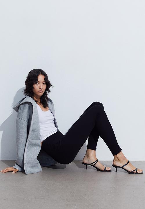 H&M - Ribbed leggings - black
