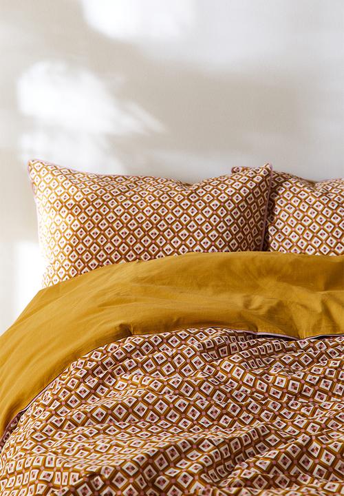 H&M - Cotton double/king size duvet cover set - yellow