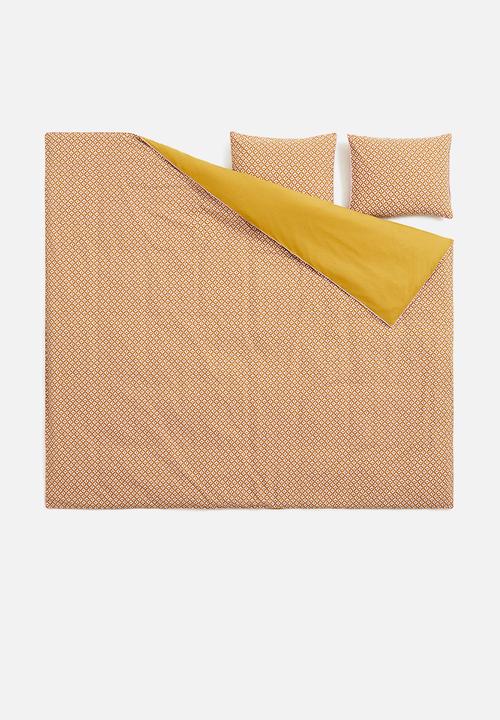 H&M - Cotton double/king size duvet cover set - yellow