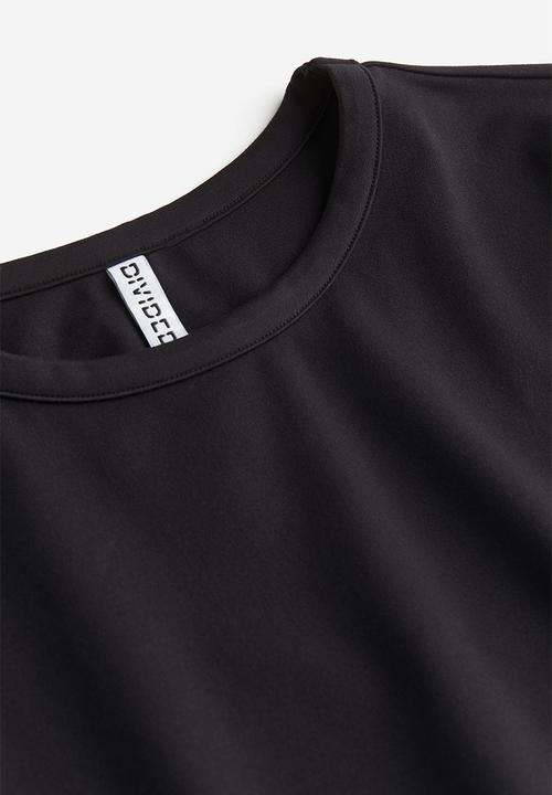 H&M - Cropped jersey top - black