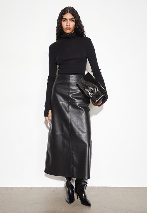 H&M - Coated skirt - black