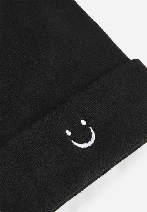 Pop Candy - Smiley print beanie - black