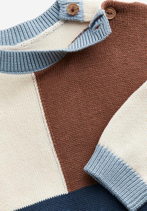 H&M - Cotton jumper - dark blue block-coloured