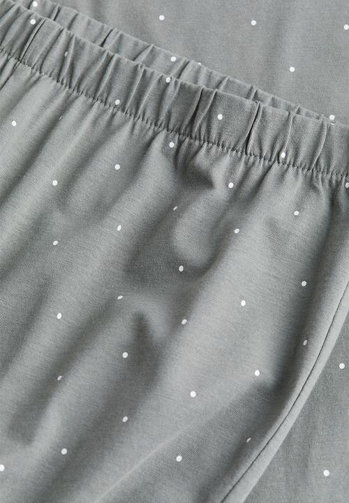 H&M - Jersey pyjamas - grey spotted