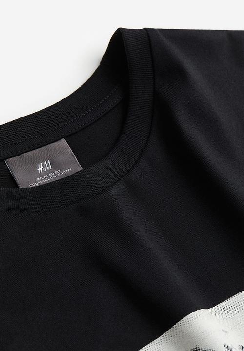 H&M - Relaxed fit printed T-shirt - Black Clouds