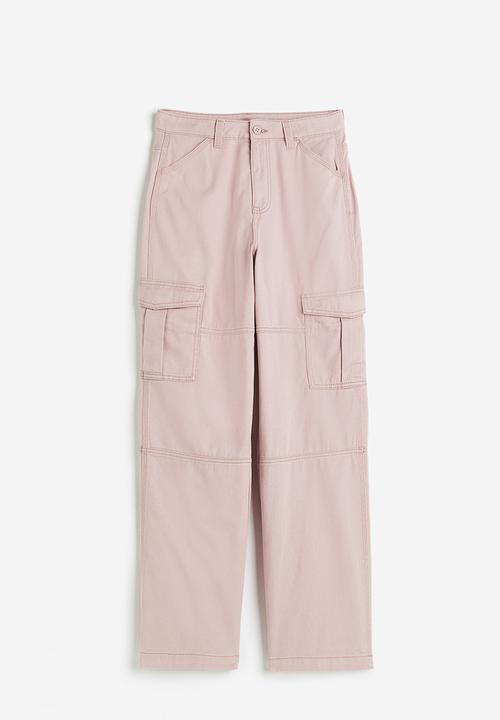 H&M - Twill cargo trousers - dusty pink
