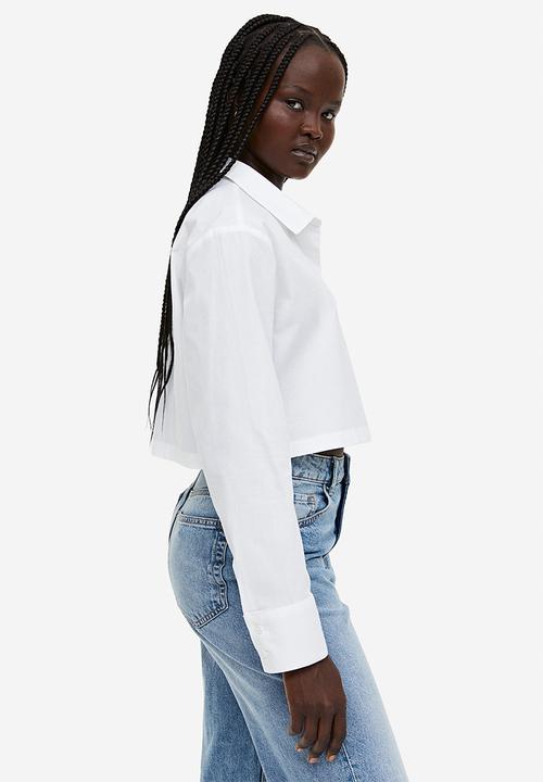 H&M - Cropped cotton shirt - white