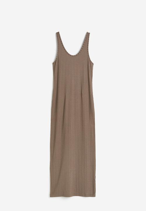 H&M - Ribbed bodycon dress - beige