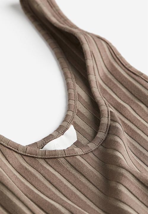 H&M - Ribbed bodycon dress - beige